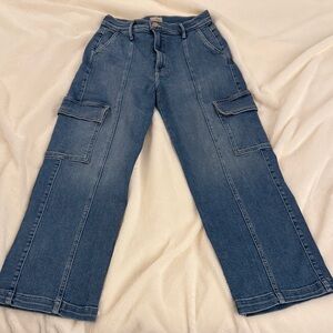 MOTHER Rambler Cargo Jeans in Medium Blue